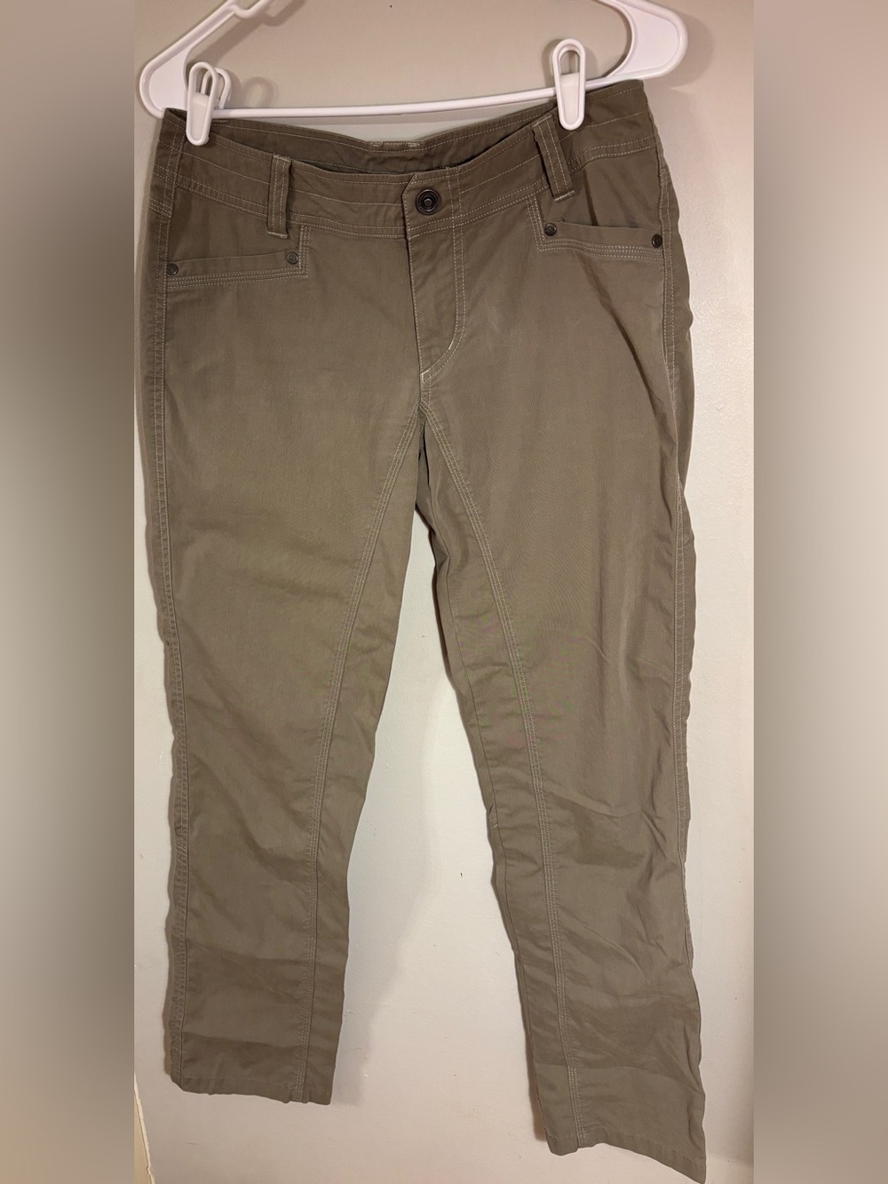 KÜHL Womens Size 6 Regular Hiking Cargo Pants Muted Olive Green Travel Utility